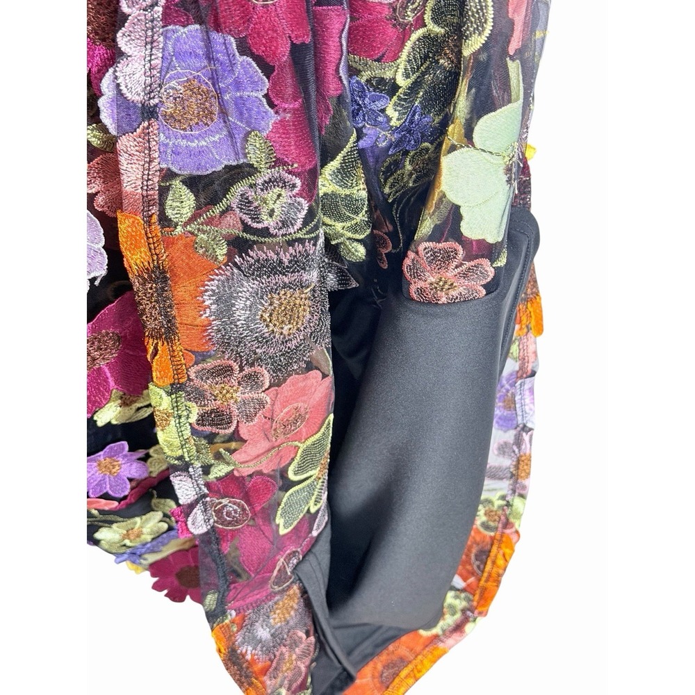Lulus 3D Colorful Floral Embroidered Tie-Strap Thriving Poise Maxi Dress Size L - Picture 11 of 16